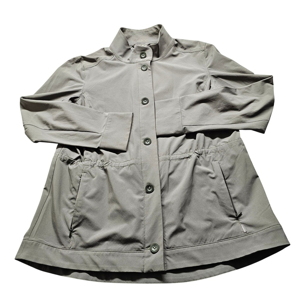 Eddie Bauer Lightweight Utility Jacket Womens XL Olive Green Outdoor Mock Neck
